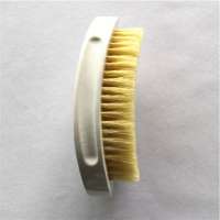 Big Size Glossy PU White Curve Palm 360 Wave Brush with Great Grips - Made with 100% Soft Boar Bristles