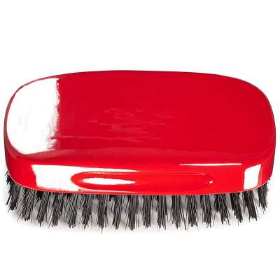 Hard custom crown curved 360 wave brush Wholesale oblong Hair Brush Classical Red Wave Brush