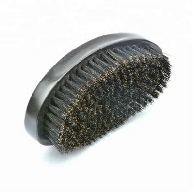 Custom Color Curved 360 Pure Black Medium Boar Wooden Hair Brush